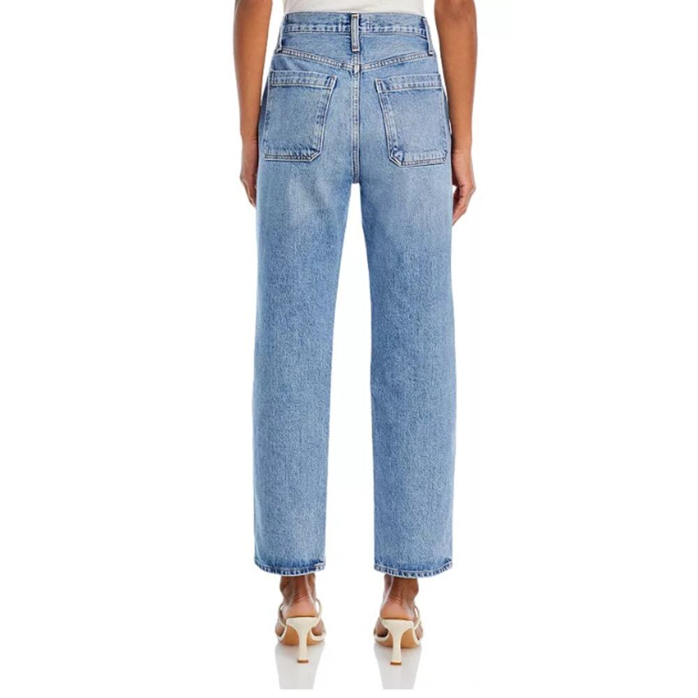 AGOLDE WOMENS 27 COOPER HIGH RISE STRAIGHT TROUSER JEANS COMMAND BLUE NEW - Picture 2 of 14